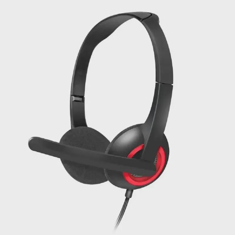 Headset Havit H202d para pc Preto/Vermelho