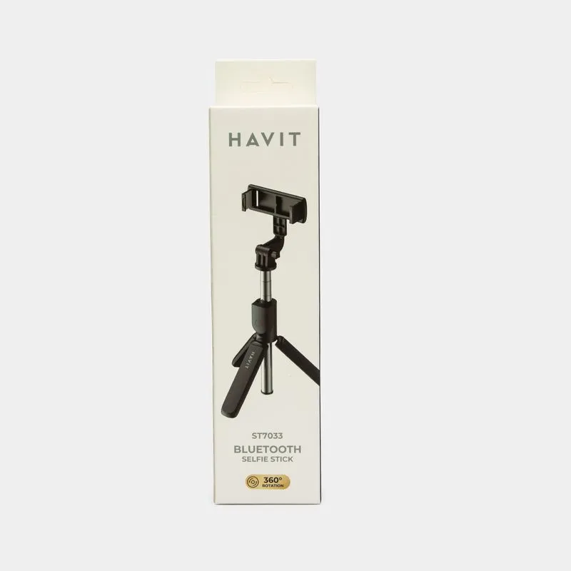 Stick para selfie Havit ST7033 con trípode y Bluetooth, negro