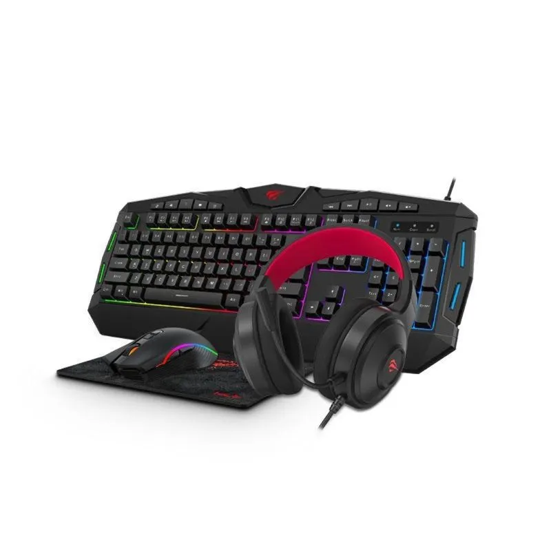 Kit Gamer Teclado E Mouse, Headset E Mousepad Havit Kb502Cm