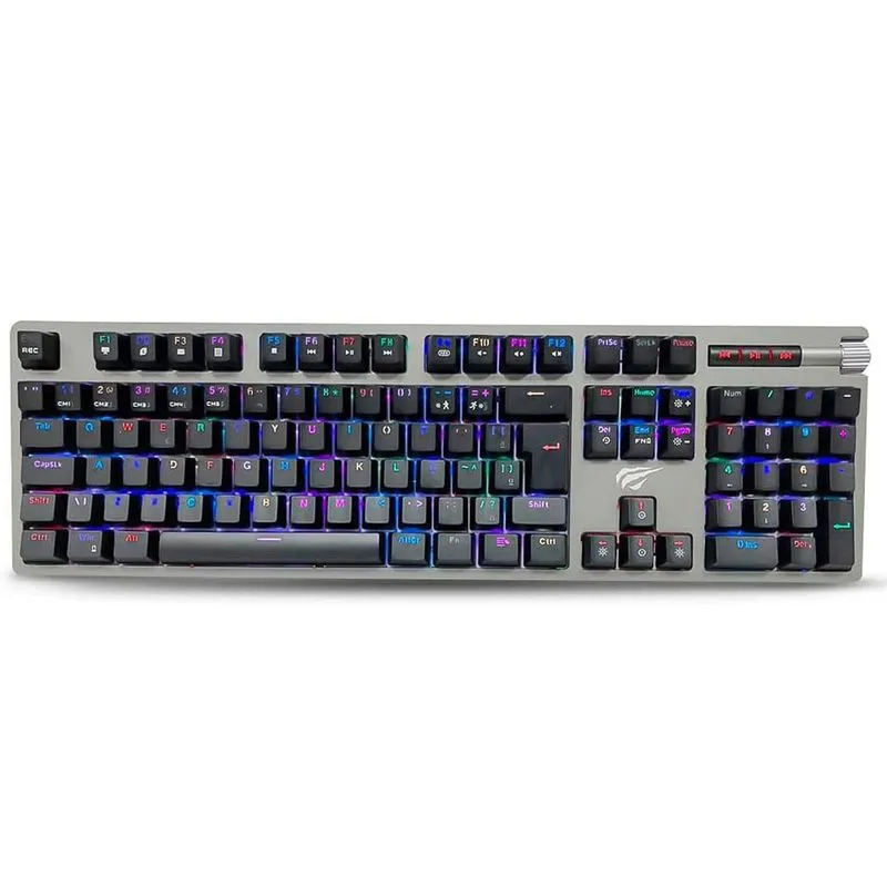 Teclado Gamer Havit Kb494l Mecânico Switch Blue Led Abnt2