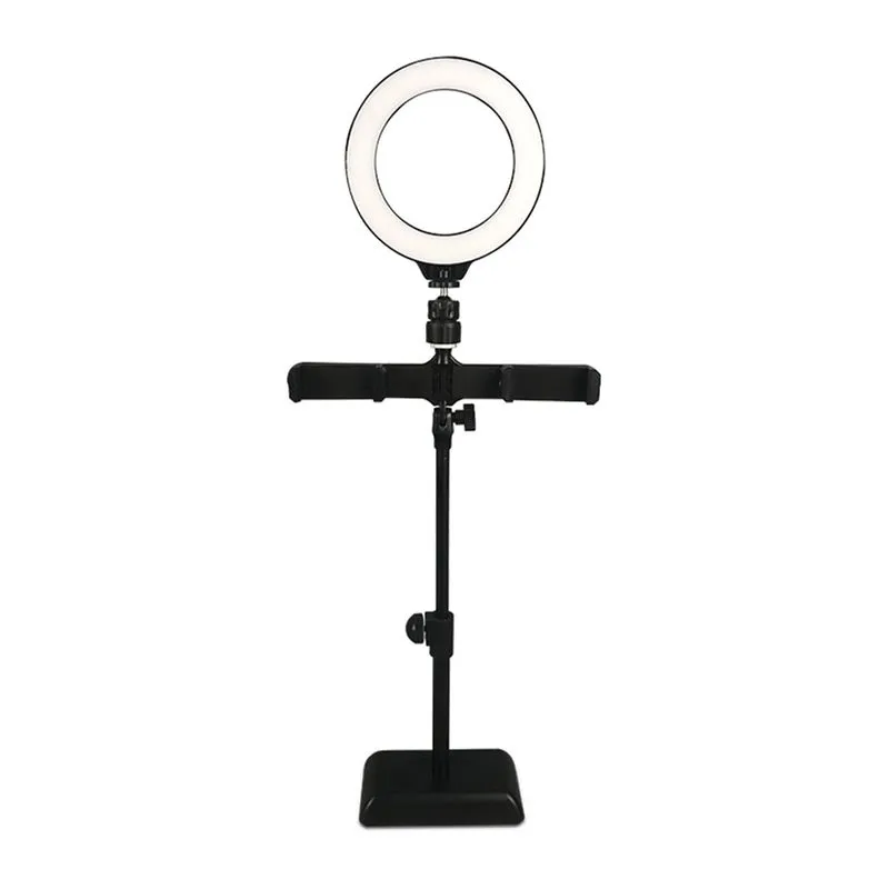 Aro de luz led Havit de 5", extendible, con 2 soportes de celular