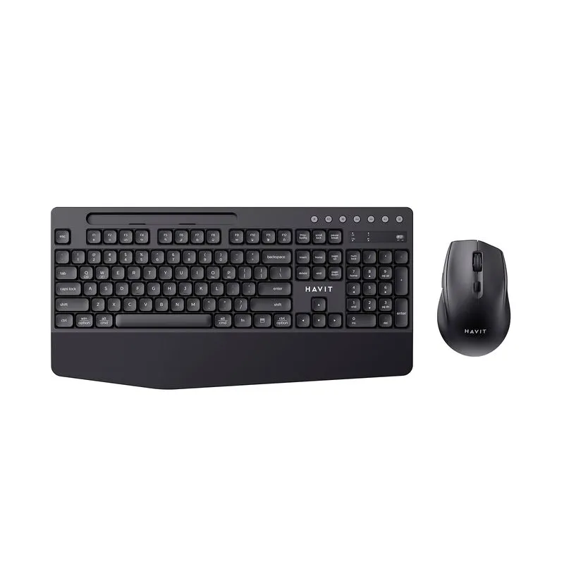 Combo inalámbrico de teclado + mouse Havit KB251WB, negro