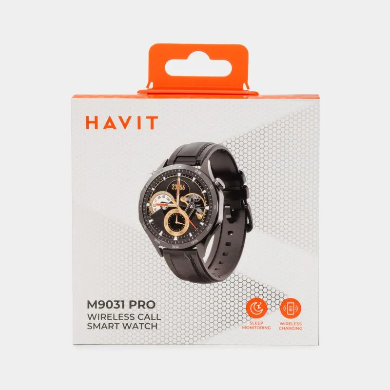 Smartwatch Havit M9031 Pro con tablero circular de 1.43", negro