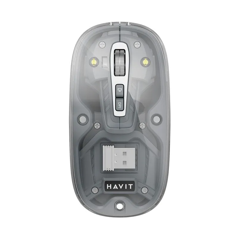 Mouse inalámbrico Havit MS62WB Pro, transparente
