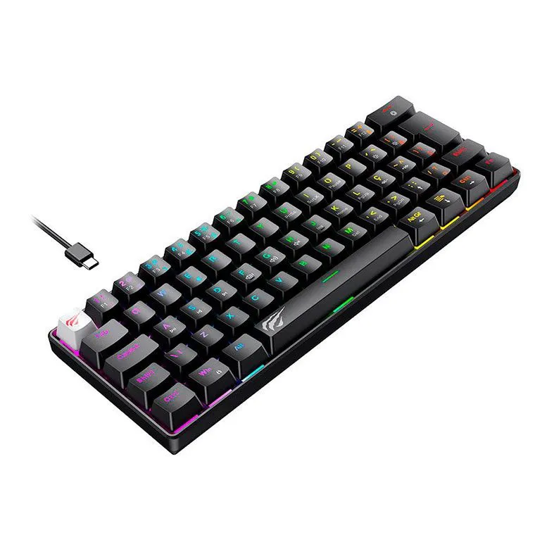 TECLADO MEC. HAVIT KBL11L PTO S.RED RGB