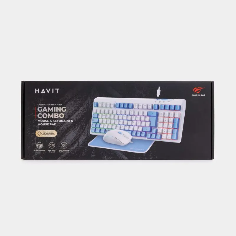 Combo alámbrico de teclado + mouse + pad mouse Havit KB897CM