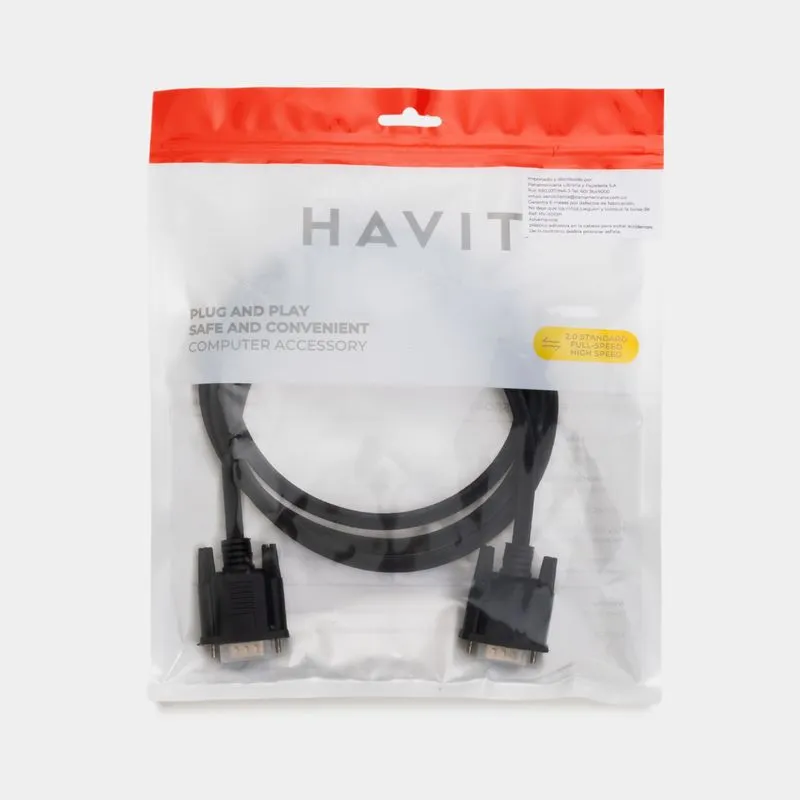 Cable VGA Havit de 1.5 metros, negro