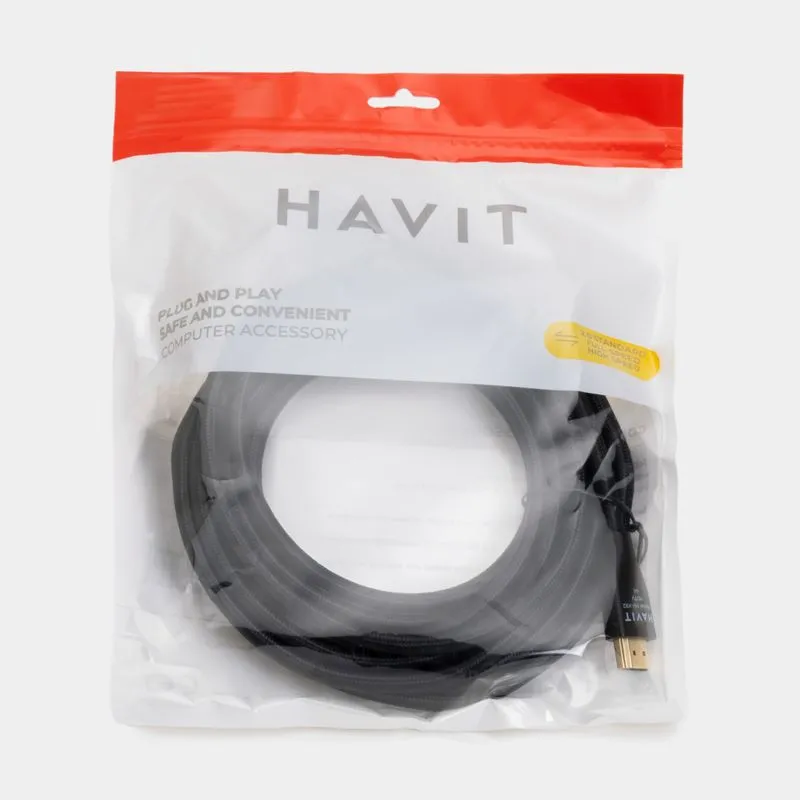 Cable HDMI 4K Havit de 5 metros, negro