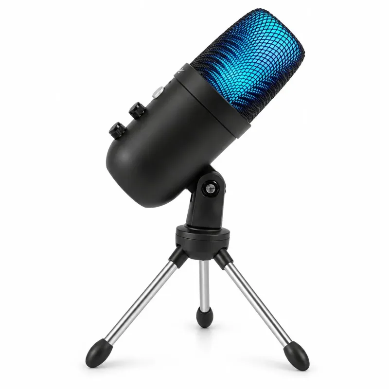 Microfone Gamer Havit GK51 RGB USB com Tripé
