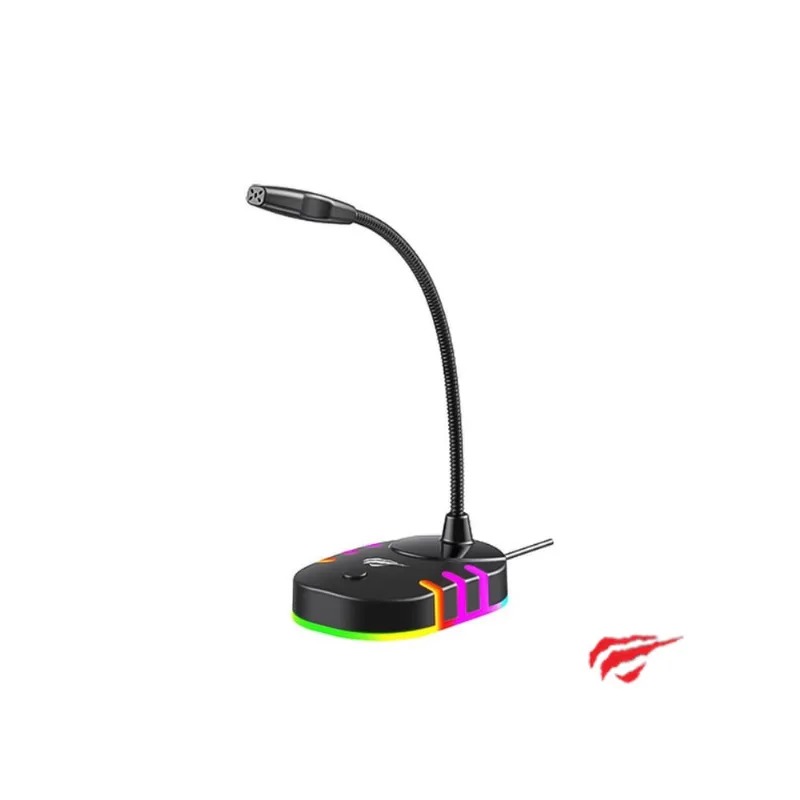 Microfone Gamer Led rgb USB Havit GK58B Mesa Omnidirecional