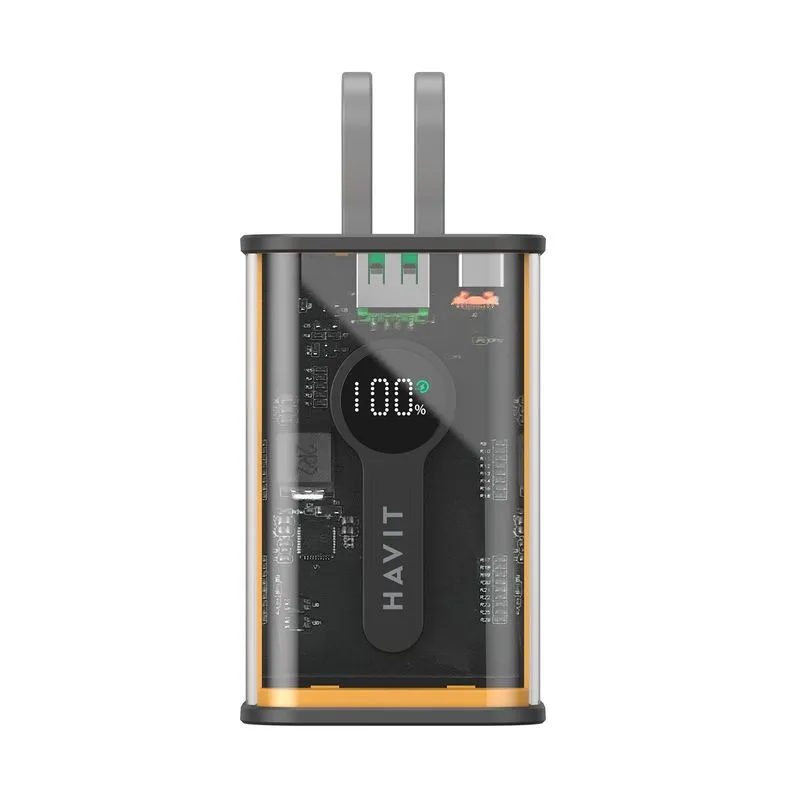 Batería portátil Havit de 10.000 mAh con cable PB94, naranja