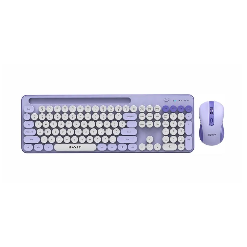Combo Havit de teclado + mouse inalámbrico gaming púrpura