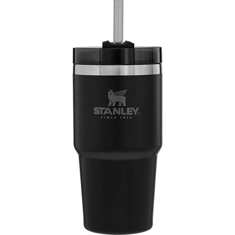 Caneca Com Canudo Termico Stanley Adventure 10-02662-101 (591ml) Preto Fosco