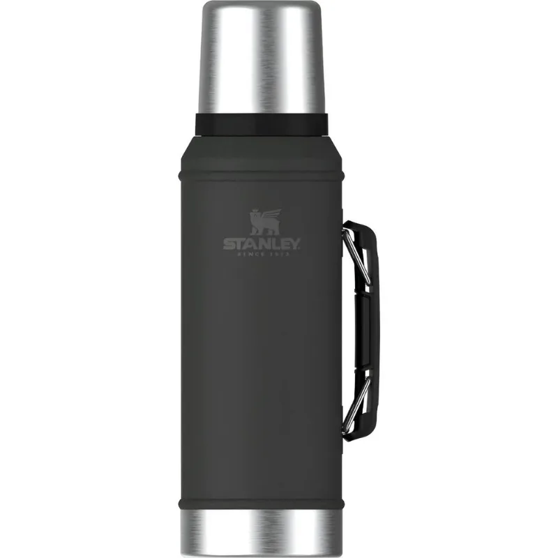 Termo Stanley 2021 Clasico 950 Ml Con Manija Y Tapon Cebador Negro