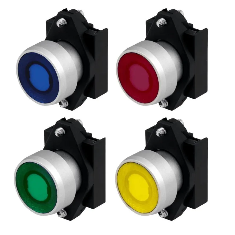 Frontal Botão Modular Sinalizado 3SB6 Siemens Atuador Iluminado Metalizado 110V-220V Bivolt Vermelho