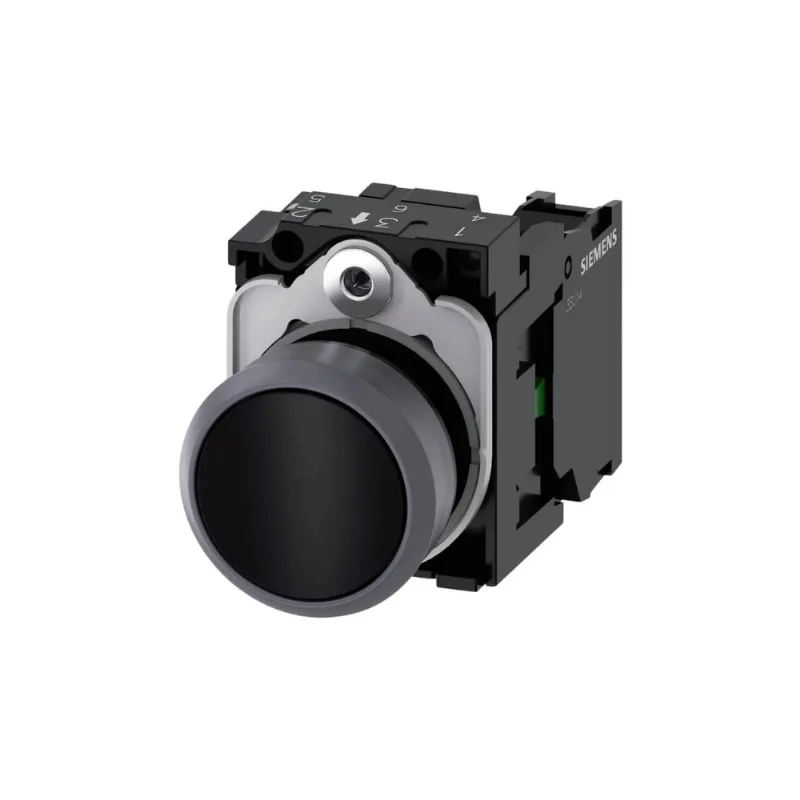 Botão 22Mm Plástico 1Na Preto 3Sb71300Ab101Ba0 Siemens