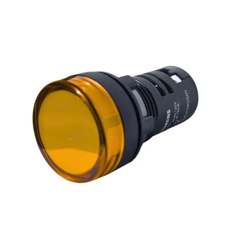 Botão Sinaleiro Monobloco Led 3sb7210-6ab30-1aa0 Sinalização Com Led Integrado Amarelo Siemens 22mm