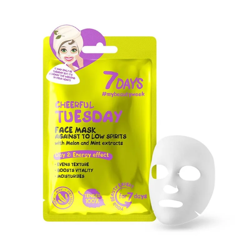 7DAYS FACE MASK CHEERFUL TUESDAY MELON & MINT 7Days Face Mask Cheerful Tuesday Melon <(>&<)> Mint