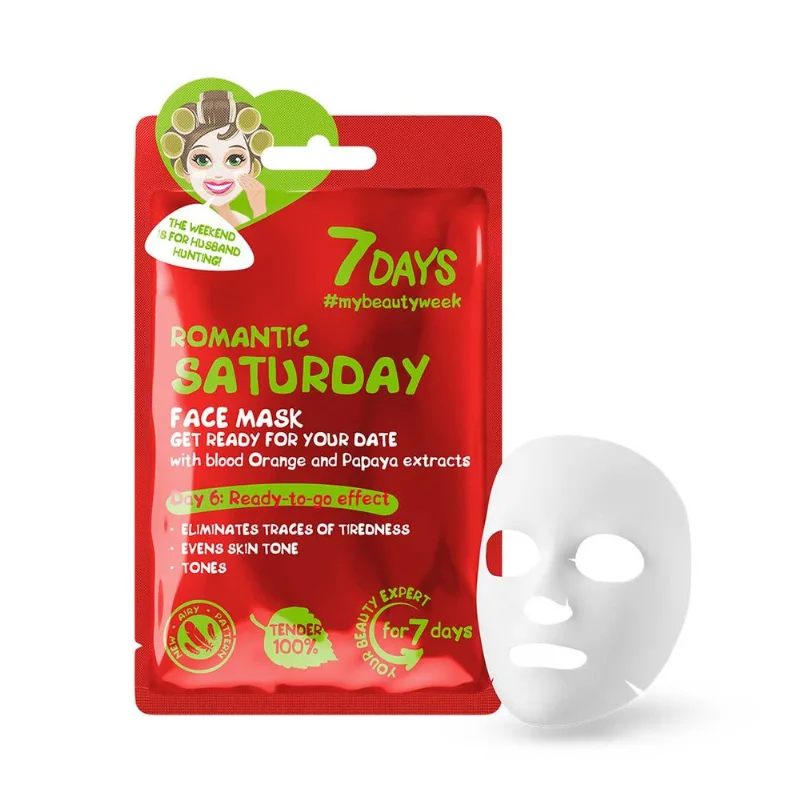 7DAYS FACE MASK ROMANTIC SATURDAY BLOOD ORANGE & PAPAYA 7Days Face Mask Romantic Saturday Blood Orange <(>&<)> Papaya