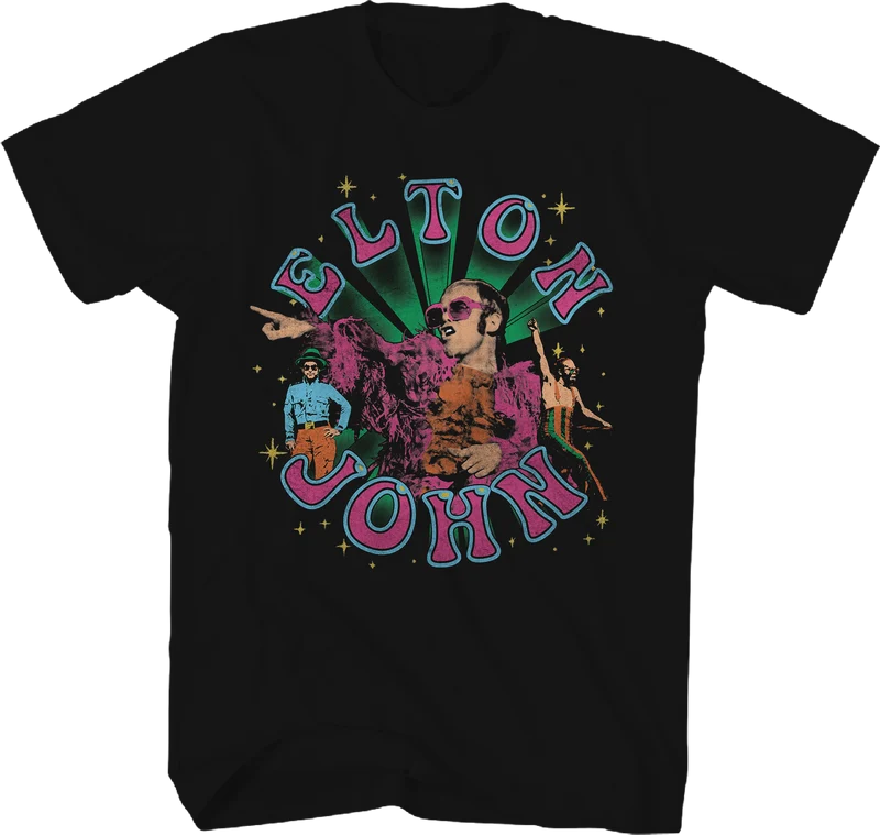 Vintage Collage Elton John T-Shirt 2XL