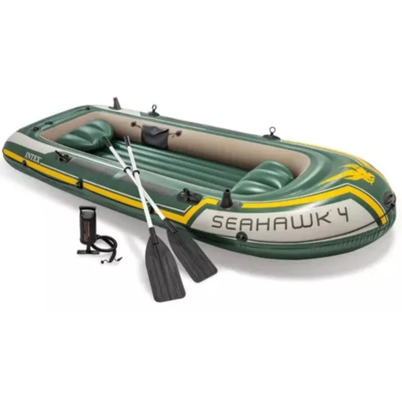Barco Bote Inflável Seahawk 400 Set 4 Pessoas c/ Remo e Bomba