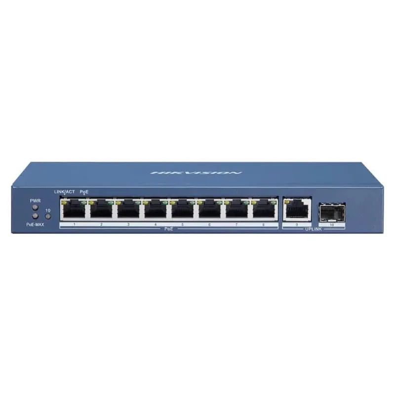 Switch Poe Gigabit 8 Portas Hikvision DS-3E0510P-E/M