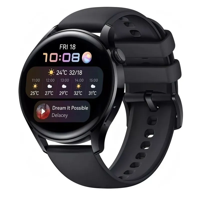 Huawei Watch 3 tela de 1.43 com pulseira de fluoroelastómero - cor black GLLAL03