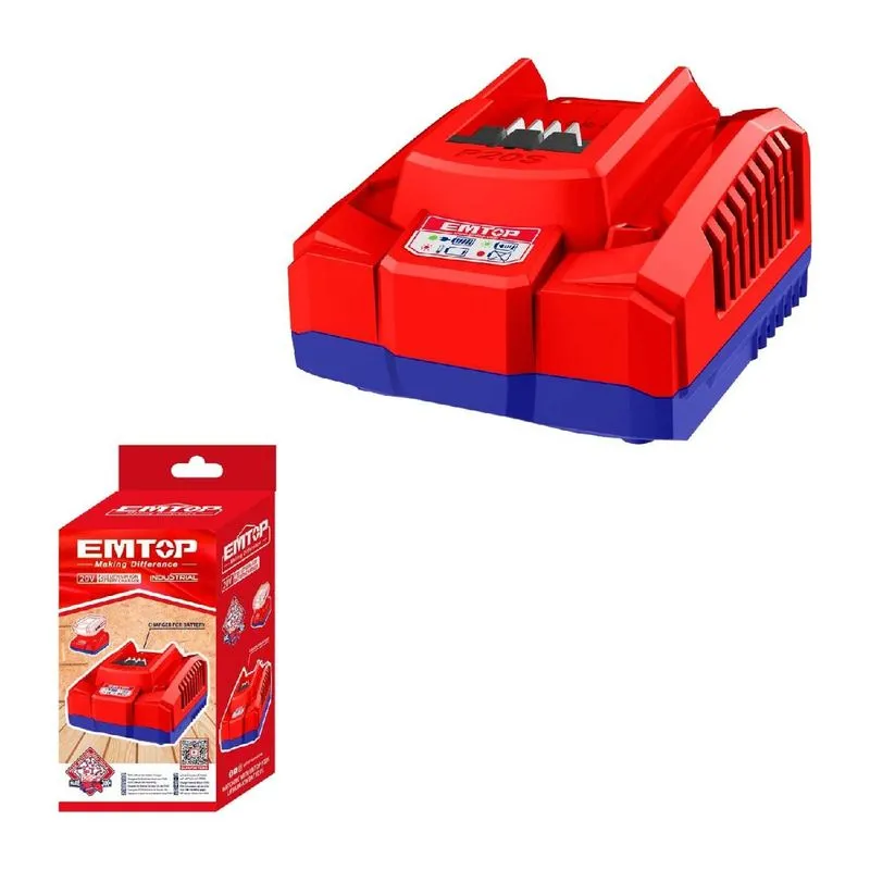 Carregador De Bateria Emtop P20s - 20v / 4a - Para Baterias Emtop P20s - Bivolt - Efcr20411-9