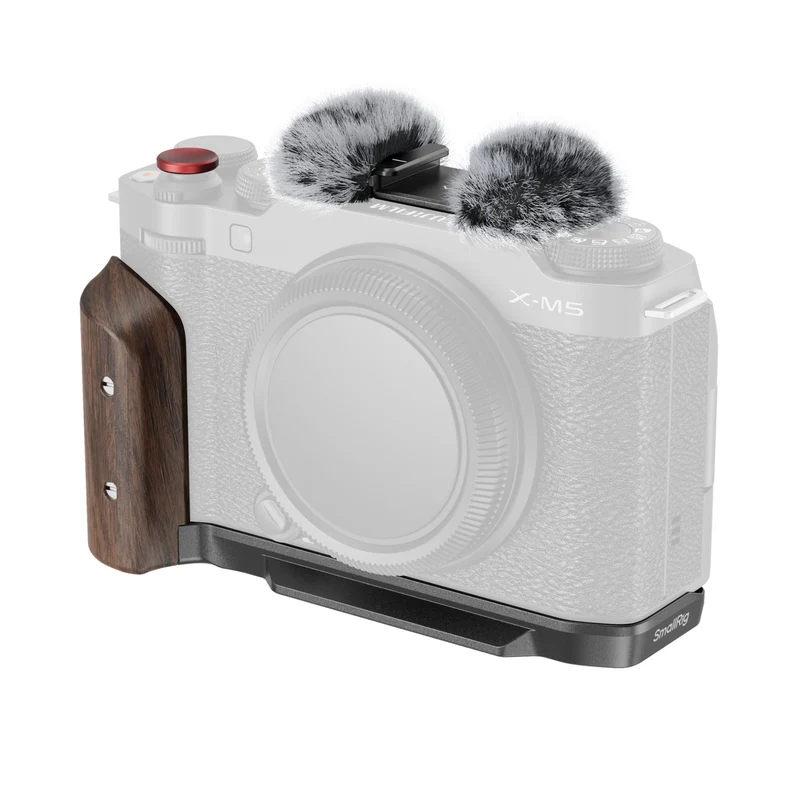 SmallRig L-Shape Mount Plate with Wooden Handle for FUJIFILM X-M5 (Black) 5260 PhotoGear
