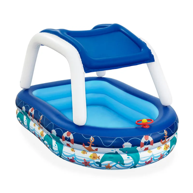 Piscina Inflable Cuadrada Bestway Sea Captain 282L 213x155x132cm Azul