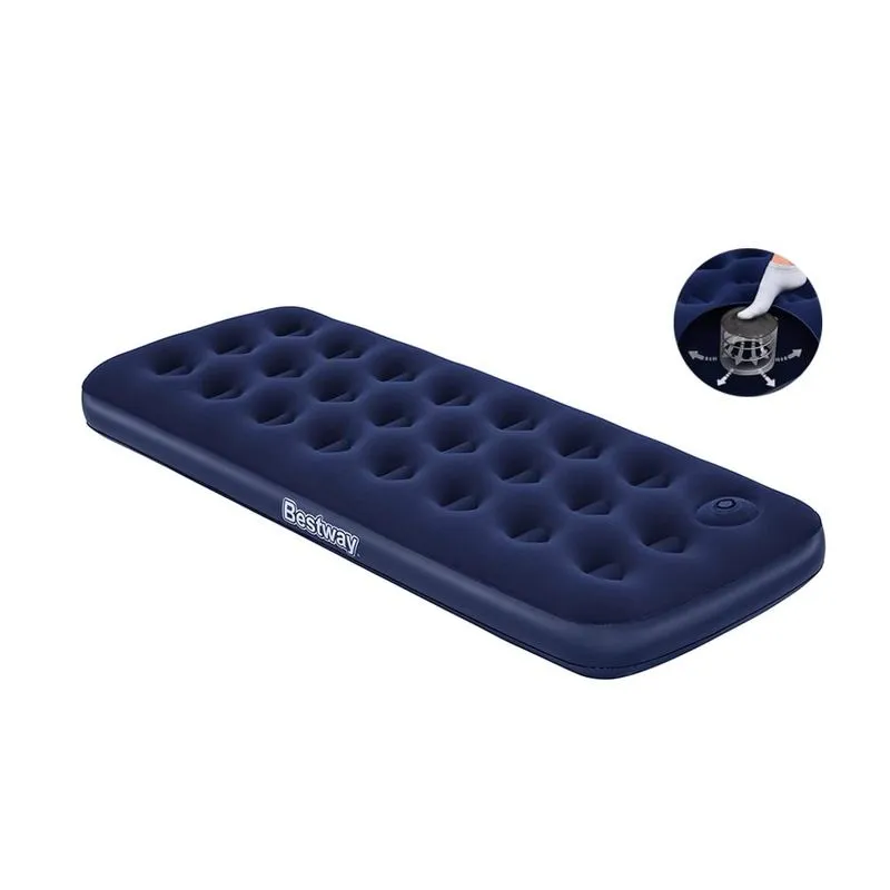 Colchão Inflável Solteiro Com Inflador Acoplado Fole 100kg 1,85mx76cmx22cm Bestway