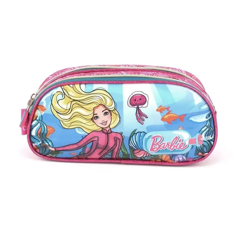 Estojo Infantil Com Três Compartimentos Barbie Luxcel-35887