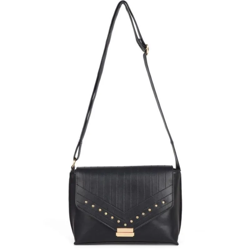 Bolsa Feminina Gash Couro 24X7,5X17Cm Preto