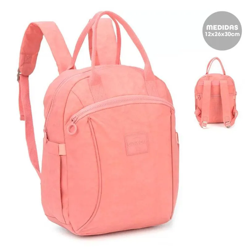 Mochila Costas Média Juvenil Crinkle Rosê Up4you