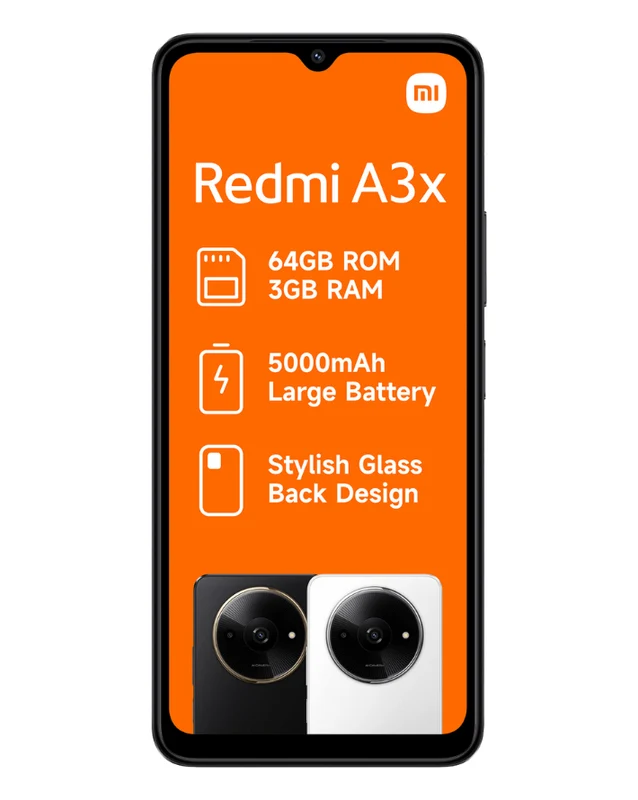 Redmi A3X 64GB 4G Dual Sim White Cellphone Vodacom / Dual Sim / No