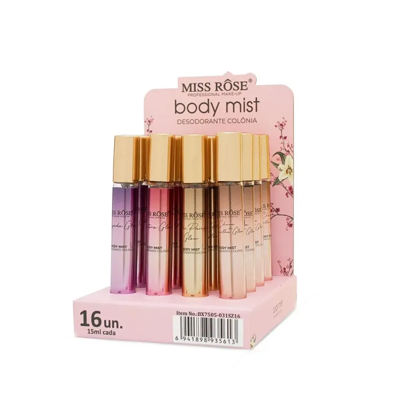 Body Mist Desodorante Colônia C/16 Unid - Miss Rose (BX7505-031Z16)