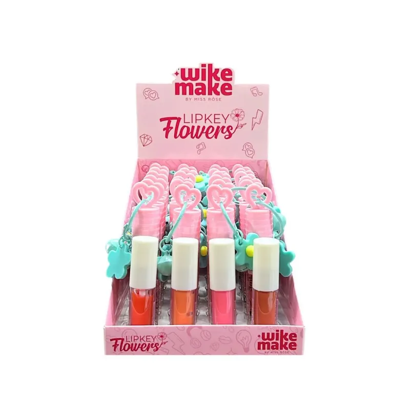 Lip Gloss Lipkey Flowers Wike Make C/24 Unid - Miss Rose (WM7701-521Z24)