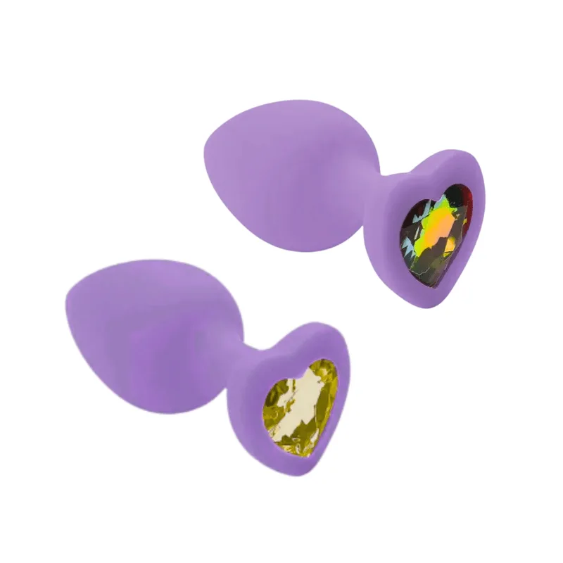 Plug Anal Roxo de Silicone com Pedra Tamanho P Mega Import