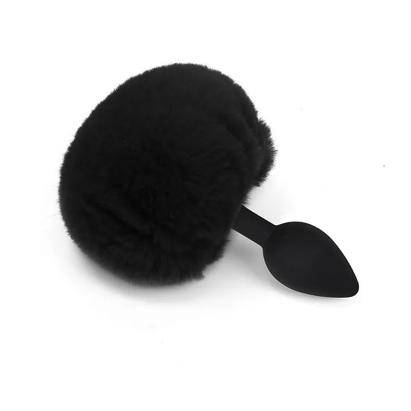 Plug Anal em Silicone com Pompom Colorido Tamanho G Sexy Import