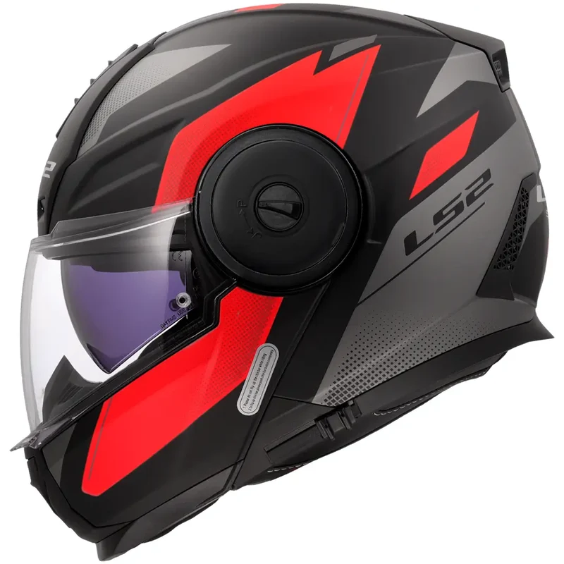 Casco modular LS2 FF902 Scope II Duria - Negro/Rojo Mate M