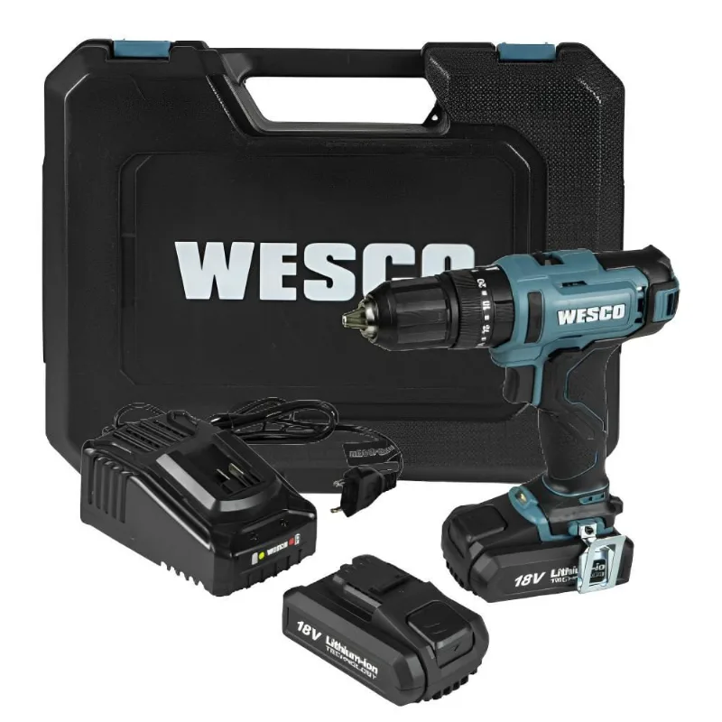 Parafusadeira Furadeira Impacto 1/2 Pol 18V 2 Baterias Wesco