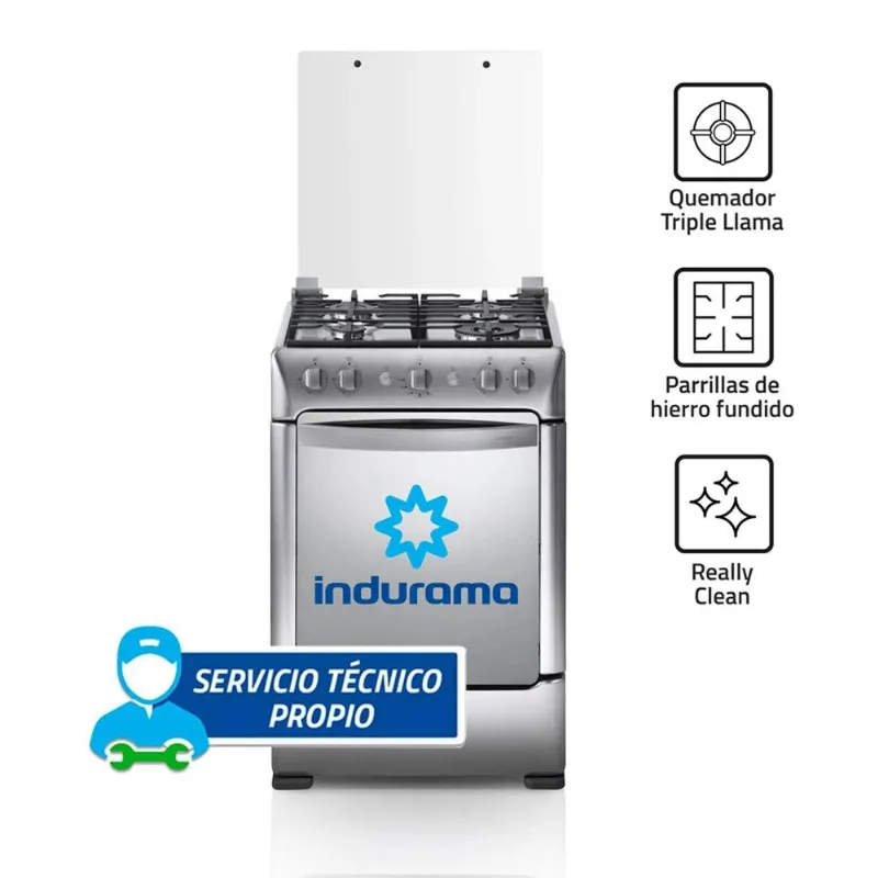 Cocina A Gas INDURAMA 4 Quemadores Granada Zafiro Croma
