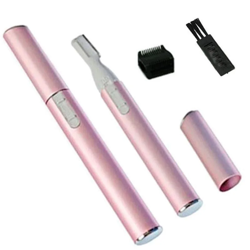 Mini Depilador Apara Pelos Rosto Buço Sobrancelhas Mulheres Caneta Rosa