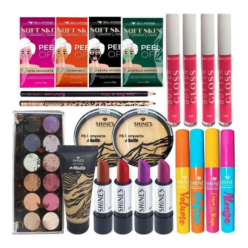 Kit De Maquiagens Completo Matte Nude Pele Morena