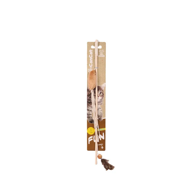 Cañita Pet Cancat Pez Pluma Marron