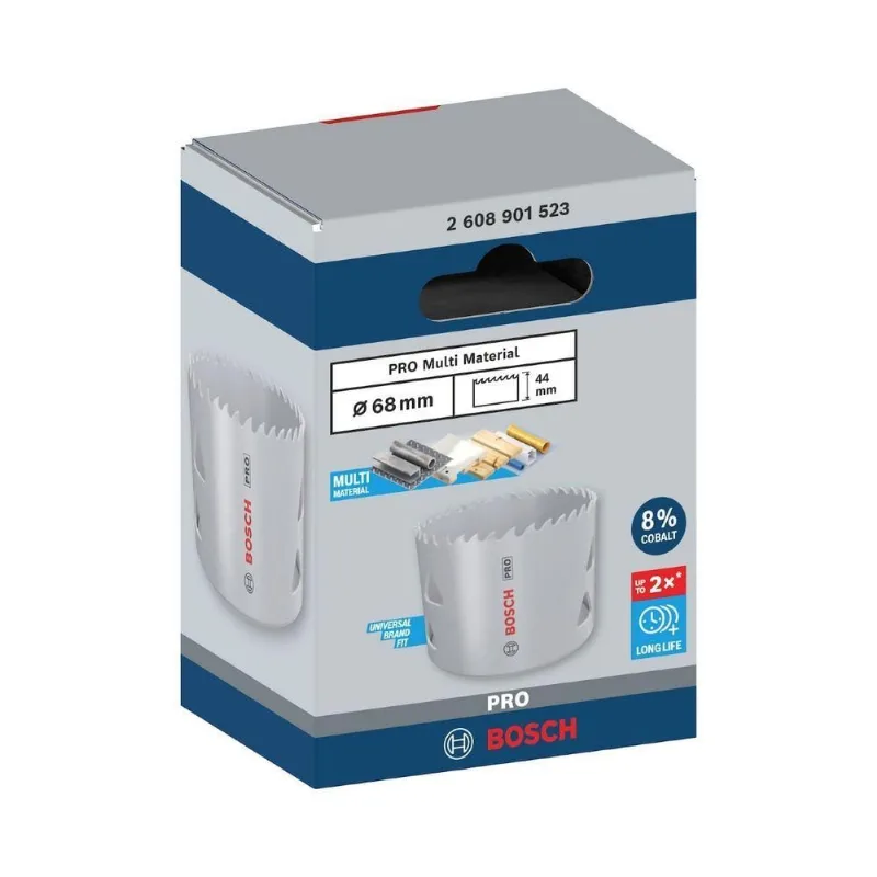 Serra Copo Pro Multi Material 68MM com HSS Bimetal e 8% Cobalto Bosch