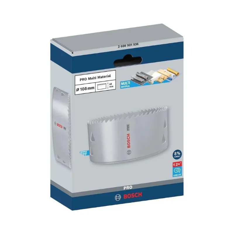 Serra Copo Pro Multi Material Cortes Rápidos e Precisos 108MM HSS Bimetal Bosch