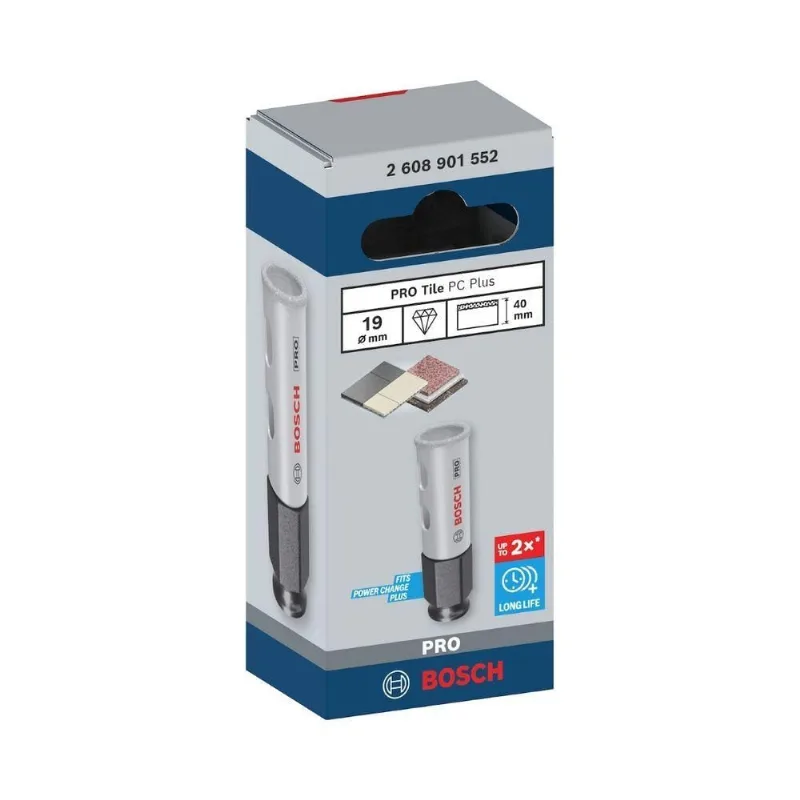 Serra Copo Pro Tile Power Change Plus com Revestimento de Diamante 19MM Bivolt Bosch