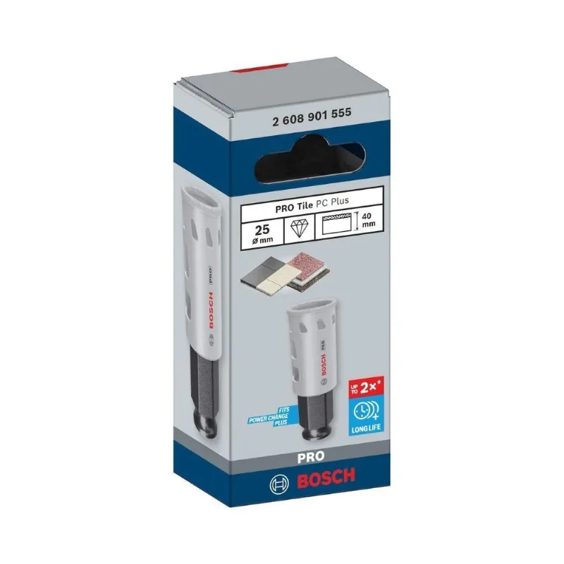 Serra Copo Pro Tile Power Change Plus 25MM com Revestimento de Diamante 25MM Bosch