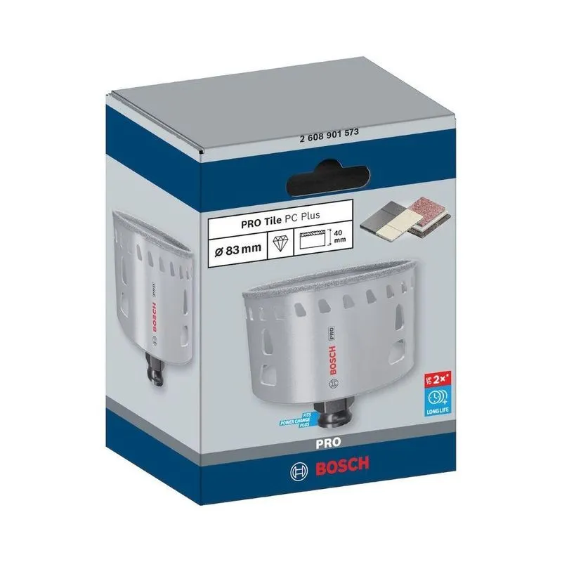 Serra Copo Pro Tile Power Change Plus 83mm Com Revestimento De Diamante Bosch